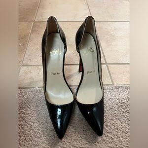 Black Patent leather Christian Louboutin 100mm heel.